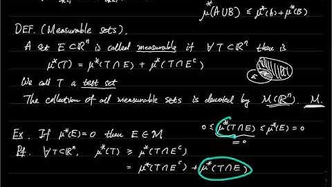 Lecture 06 - Measurable sets and Lebesgue measure (Part A)