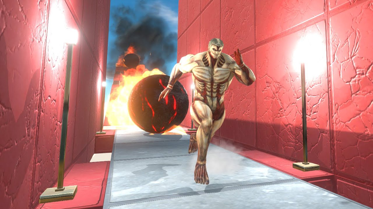 Escape From Giant Rolling Fireball - Superheroes VS Creepy Monsters - Animal Revolt Battle Simulator