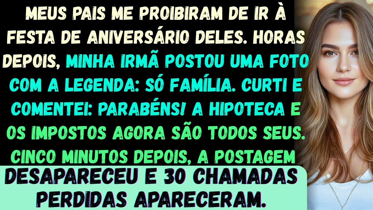 Meus pais me proibiram de ir à festa de aniversário deles. Algumas horas depois, minha irmã postou..
