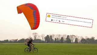 Launching A Paramotor With A Bike!!!