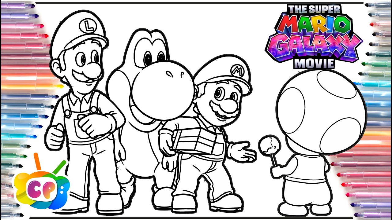 Super Mario galaxy new trailer / Super Mario galaxy movie coloring page / The Super Mario galaxy