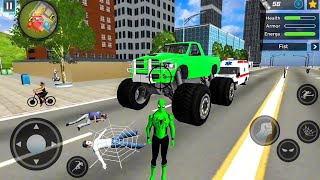 Monster Truck Drive at Vegas City - Spider Rope Hero Ninja Gangster Crime - Android Gameplay screenshot 3