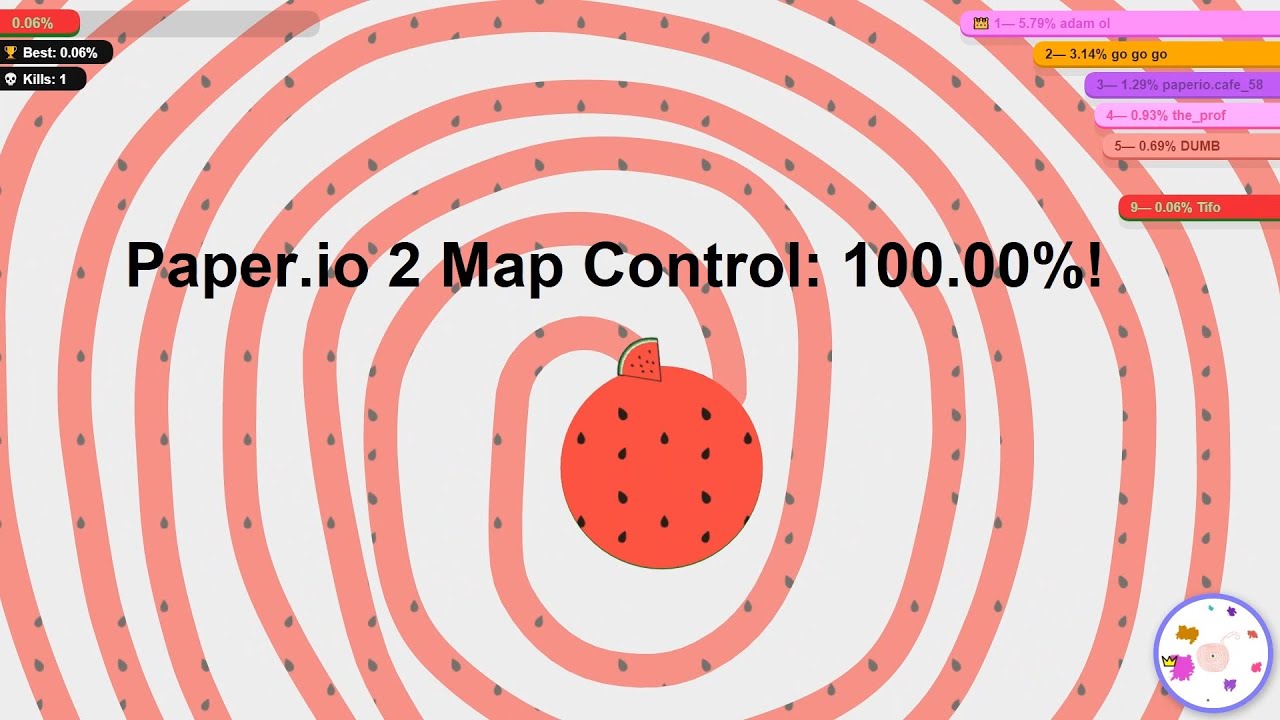 Paper.io 2 World Record Map Control: 100.00% 