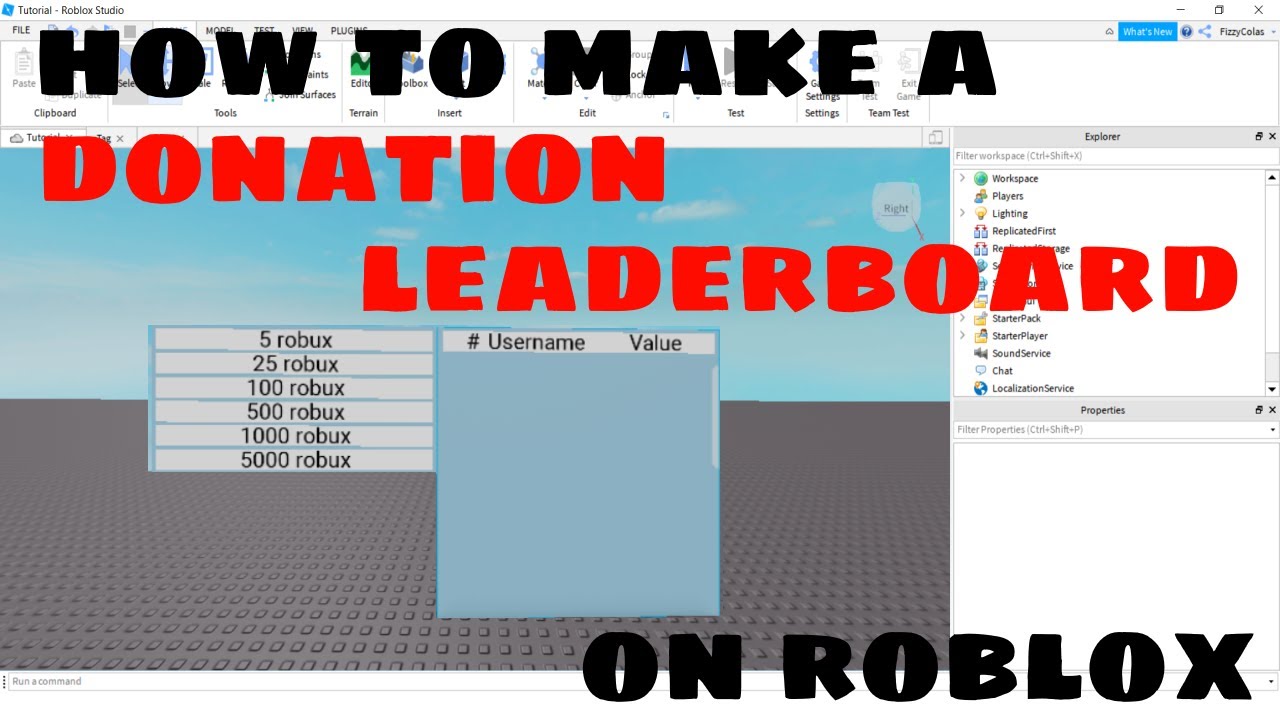 Roblox Tutorial: How To Make A Donation GUI 