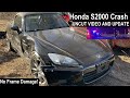 Honda s2000 crash full uncut  unedited accident and update 1 mostly good news and answers