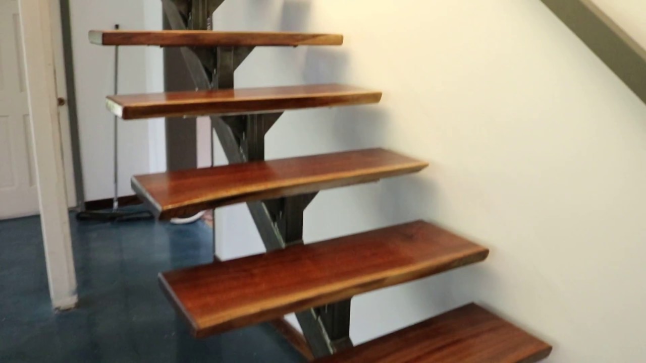 Heart Of Timber Live Edge Walnut Staircase Installed Pt. 1 YouTube