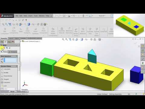 SOLIDWORKS Assemblies Tutorial: Standard Mates Coincident, Parallel, and Perpendicular