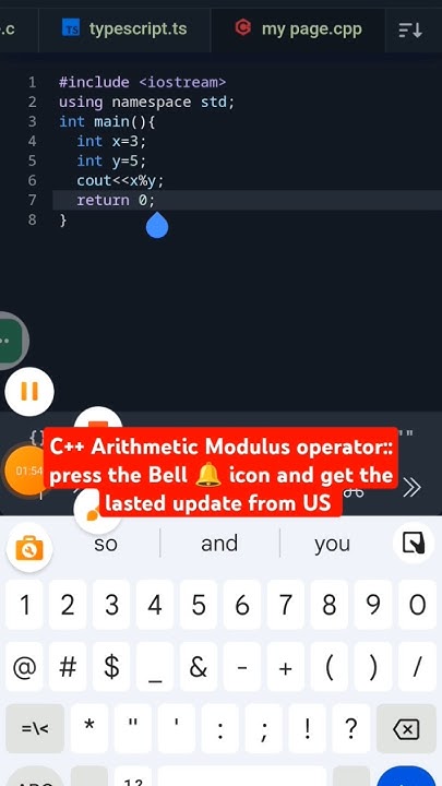 C++ Arithmetic Modulus operator #shorts #c++#arithmetic #modulus# ...