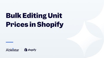 Bulk Editing Unit Prices in Shopify