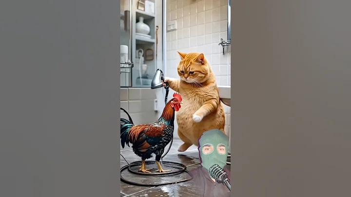 Watch the video about Greedy cat - Kat chicken is bathing to eat #cutecat #trendingshorts #funnyanimals