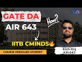 Eye opener for GATE DA Aspirants | AIR 643 → IIT Bombay | Manoj Sir - TaAI