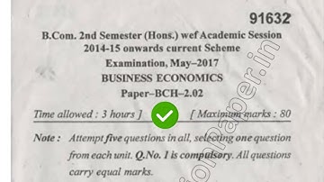 2017 Mdu BCom Hons 2nd Sem Business Economics Question Paper