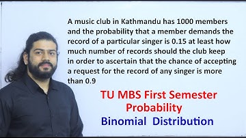 Binomial Distribution MBS First Semester TU Solution #TU #MBS #First Semester 2066 Partial Q.No. 8a