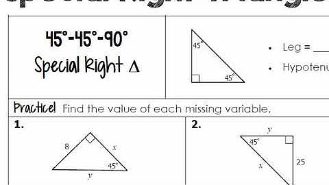 Unit 8 Special Right Triangles