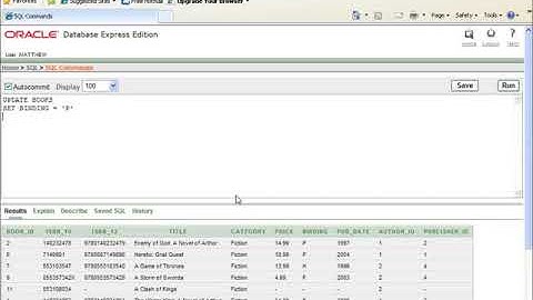 SQL with Oracle 10g XE   Using UPDATE to Change Data in a Table