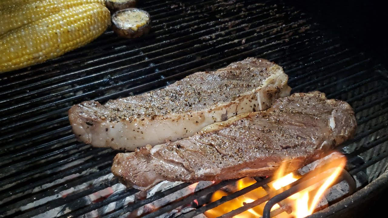 How to grill Steak reverse seared Weber Kettle - Step by Step - YouTube