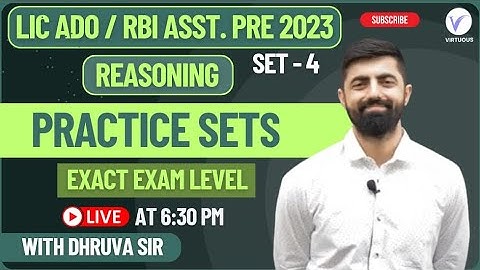 LIC ADO/RBI Assistant Prelims 2023 Reasoning Practice Sets || Set - 04 || By Dhruvasir