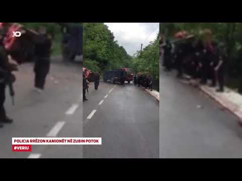 Policia rrëzon kamionët në Zubin Potok