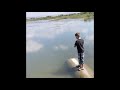 Boy catches fish in record time with grasshopper