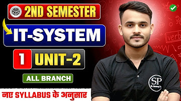 IT-SYSTEM || OPERATING SYSTEM AND APPLICATION SOFTWARE || UNIT-1|| LEC-1 || || BY-ANURAG SIR