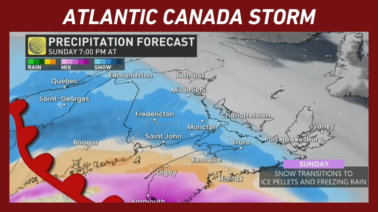 Ice and Snow Batter Atlantic Canada With Freezing Rain for Many - YouTube