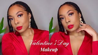 VALENTINE’S DAY MAKEUP TUTORIAL | RED LIP | EASY QUICK LOOK