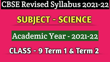 Class 9 Science Revised Syllabus 2021 22 l CBSE Term Wise Syllabus 2021 22