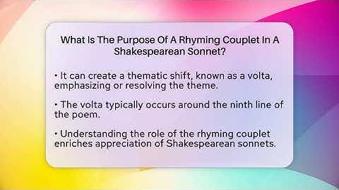 What Is The Purpose Of A Rhyming Couplet In A Shakespearean Sonnet? - The Prose Path