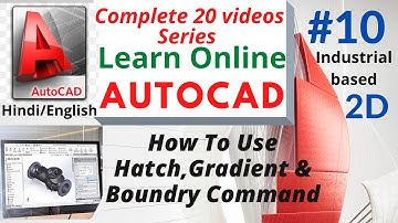 Autocad Tutorial: 10. How to use Hatch , Gradient & Boundary Commands In Autocad for Beginners