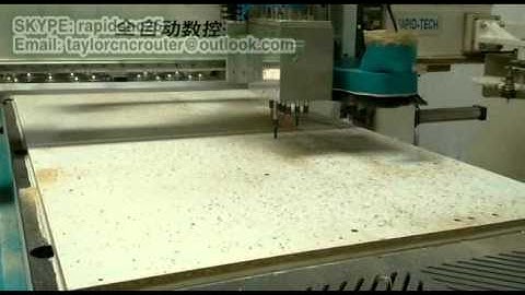 Plate nest cutting, nesting cut, CNC Router with Italy boring unit and carousel ATC