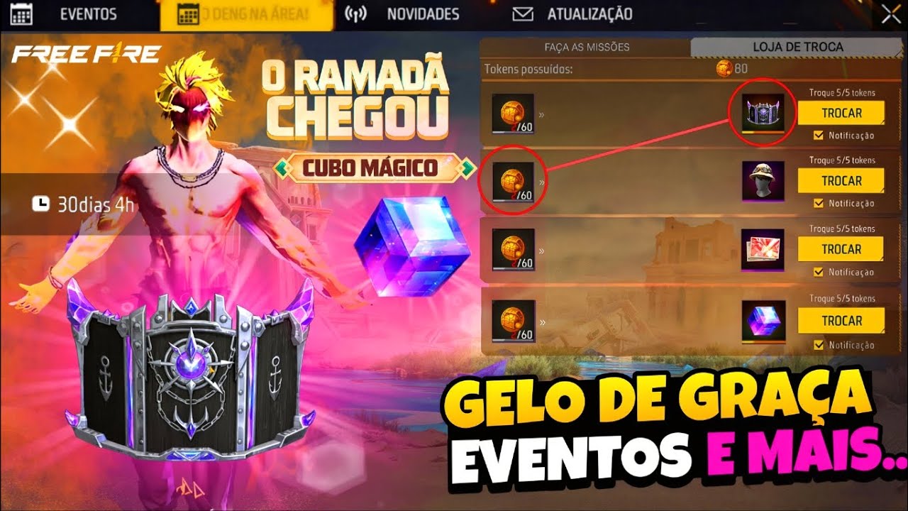 SAIUU!! GELO PARA TODOS, SKIN DO PARADOXO E CUBO GRÁTIS NO FREE FIRE