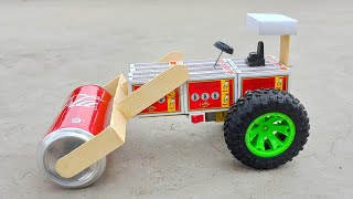 How To Make Matchbox Road Roller at Home - Coca Cola Electric Road Roller Tractor Toy - Sanu Tech
