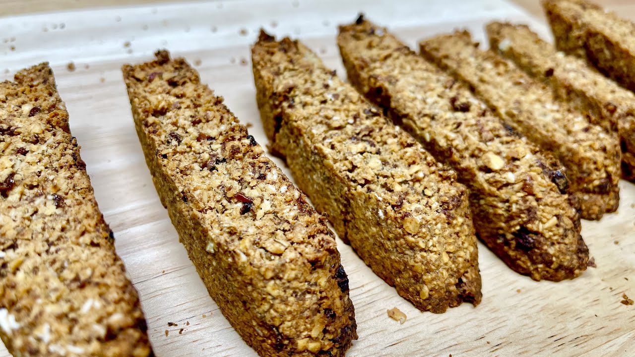 Healthy Oat Vegan Biscotti ขนมคลีน บีสคอตติข้าวโอ๊ต สูตร ไม่ใส่ แป้ง