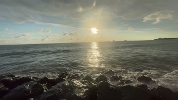 Afterglow Sunset Rays on the Beach with Calming Ocean Waves | Relaxing ASMR for Deep Sleep | HD 4K