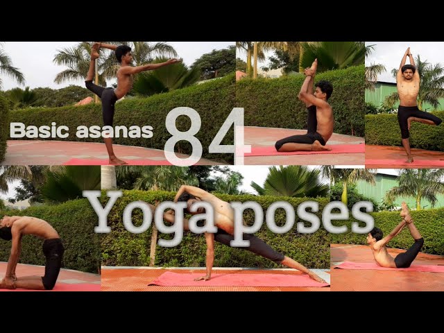 84 yoga poses of hatha yoga| Basic asanas | only 7 minutes | Sanyoga | Yogi Sanjay class=