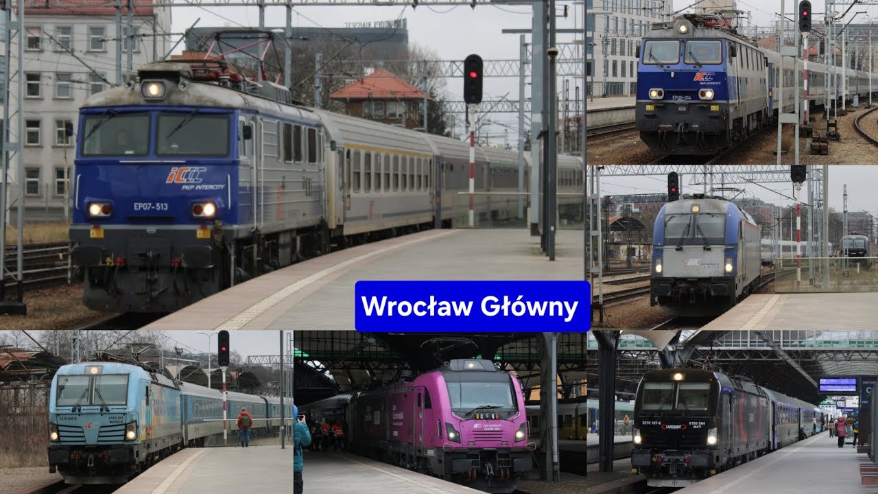 Pociągi na stacji Wrocław Główny IC, EIC, PolRegio, KD
