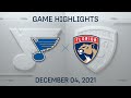 NHL Highlights | Blues vs. Panthers - Dec. 4, 2021