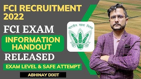 FCI AG - 3 Exam 2022 | Information Handout Released | Exam Level & Safe Attempt | FCI Exam Date 2022