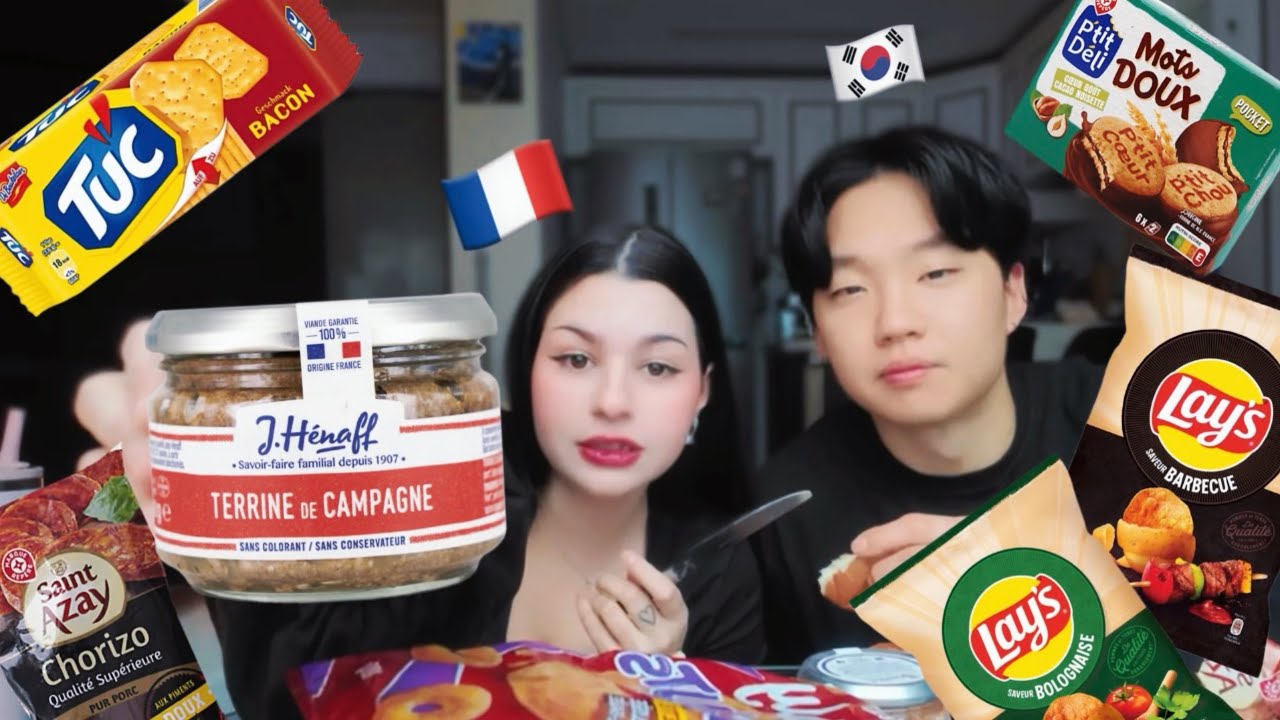 Mon mari essaye des produits français 🫢🇫🇷🇰🇷