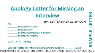 Apology Letter for Missing an Interview –Sample Letter Explaining Absence from a Scheduled Interview