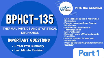 🔥BPHCT-135 Important Questions | IGNOU B.Sc Physics | Thermal Physics & Statistical Mechanics