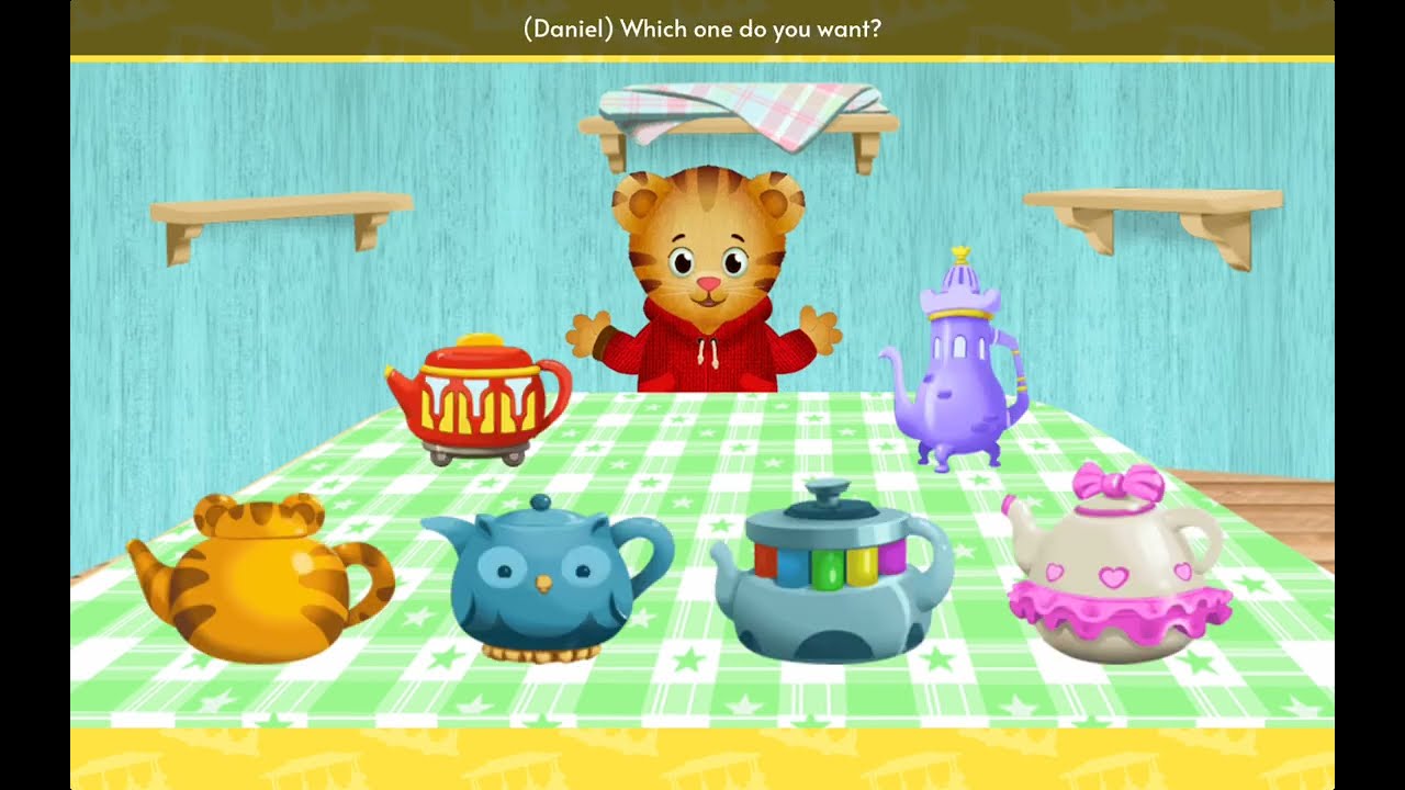 Daniel Loves Tea Parties Chocolate Milk In Tiger's TeaPot And Juicy Apple Silces