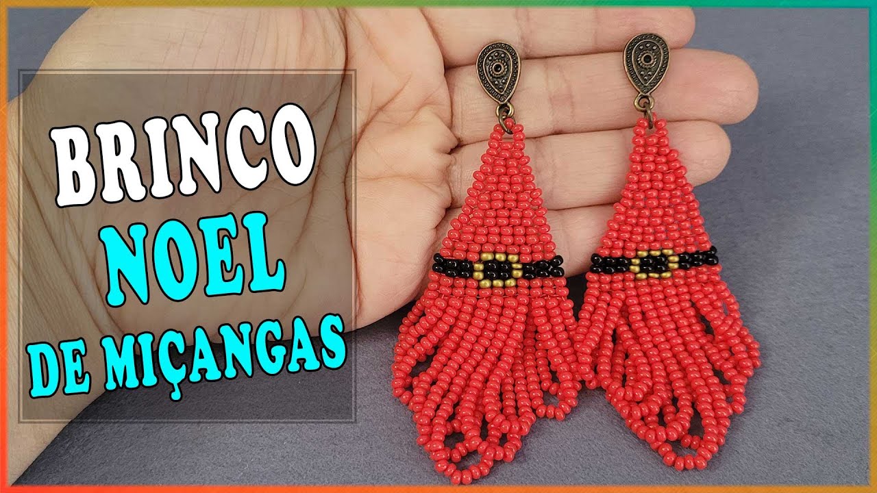 Brinco Noel de miçangas