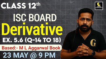 ISC class 12 Maths | Derivatives of Inverse Trigonometric Functions | ML Aggarwal Ex 5.6 Q 14-18