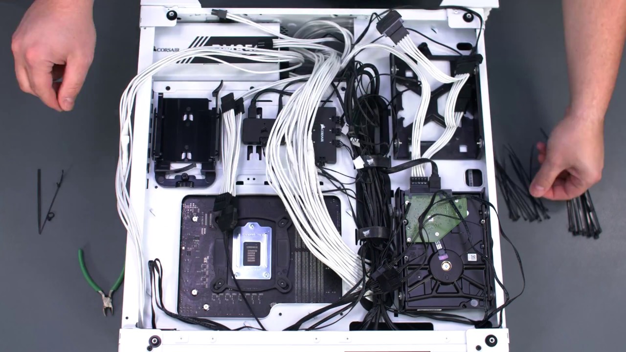 Cable Management Time Lapse Corsair Crystal 570x Rgb White Youtube