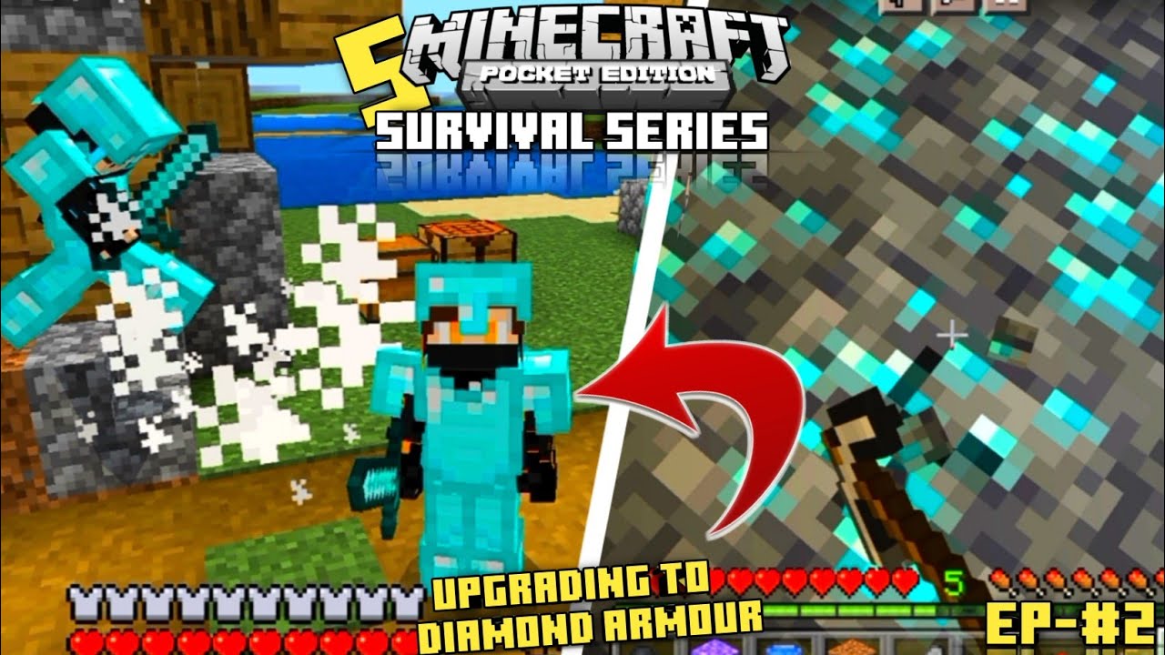 FINALLY I MADE DIAMOND ARMOUR 🥵 || MINECRAFT PE SURVIVAL SERIES [#2 ...