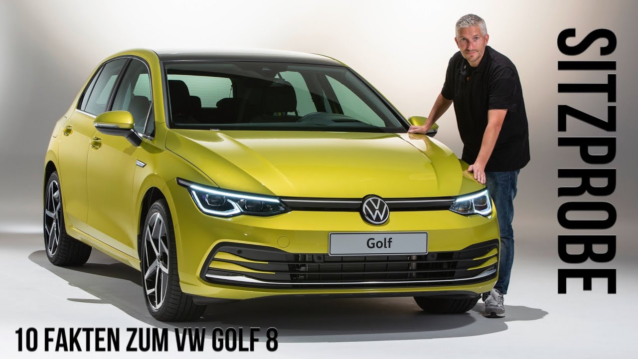 10 Fakten zum VW Golf 8 inkl. Sitzprobe  Scheinwerfer Innenraum Kofferraum  Design Motoren Leistung 