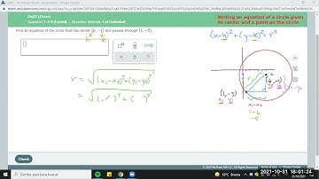 Circle 12 7 Writing an equation of a circle given its center and a point on the circle