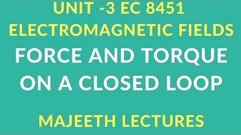 EC 8451 ELECTROMAGNETIC FIELDS-FORCE AND TORQUE ON A CLOSED CIRCUIT