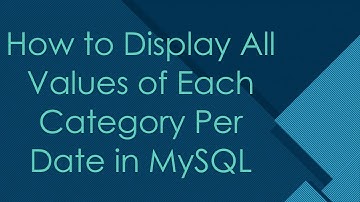 How to Display All Values of Each Category Per Date in MySQL